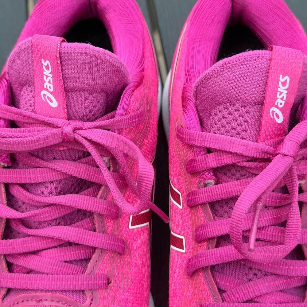 ASICS Gel-Nimbus 24 Womens Size 9 Running Shoes Fuchsia Red Athletic Trainers - Picture 9 of 15